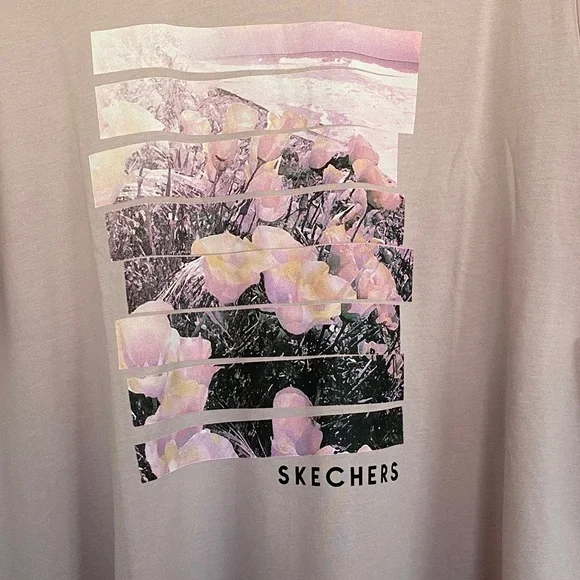 #S124- NWT Skechers Dreamy Escape Tee - Light Pink Graphic - 3xl - Picture 2 of 7